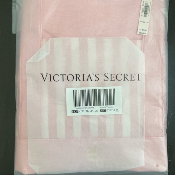 Victoria's Secret Light Pink Striped Tote - Picture 4 of 4